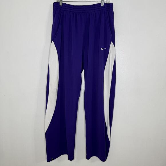 Nike Team Pants Mens 3XL Purple White Snap Track Athletic Big Polyester - Picture 1 of 6